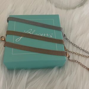 SET OF 3, jBloom Henley Mesh Bracelets - Gold, Silver & Rose Gold Stainless